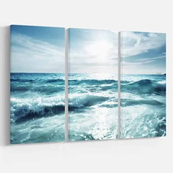 Designart - Seychelles Beach at Sunset - Seascape Canvas Art Print {4}