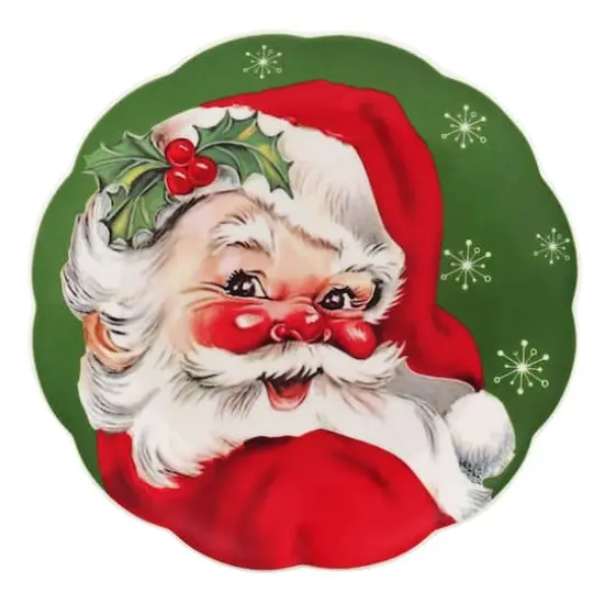 Christmas Vintage Scalloped Plates Set {4}