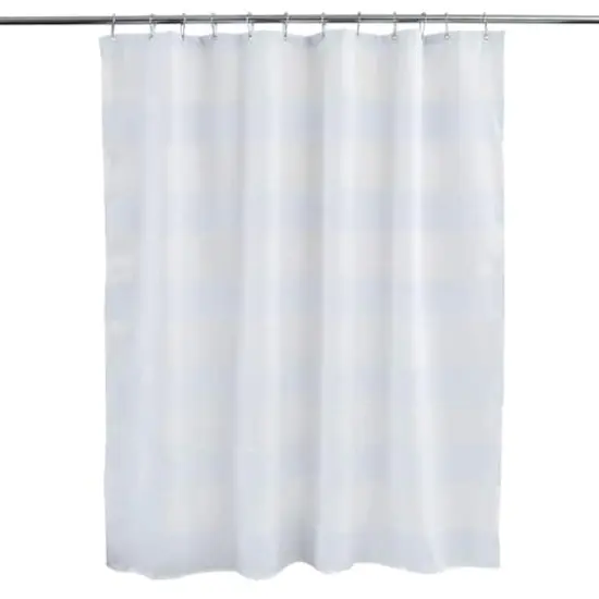 Elle D&eacute;cor White Jacquard Weave Shower Curtain {1}