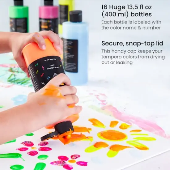 Arteza&reg; Kids Tempera Paint 16 colors, 400ml each (6.4L) {5}