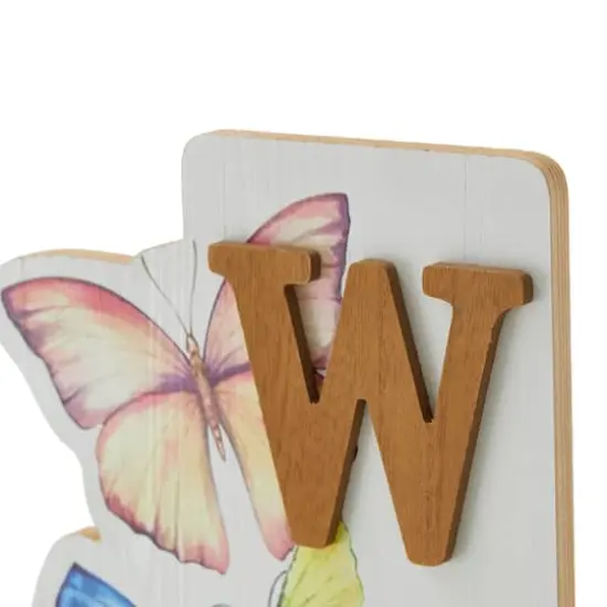 Glitzhome&reg; 42" Wood Butterfly WELCOME Porch Sign {9}