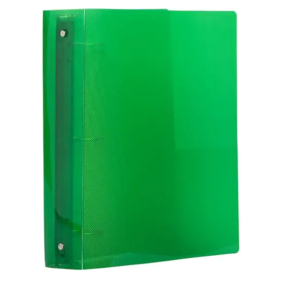 JAM Paper 2" Glass Twill Plastic 3-Ring Binder Green {4}