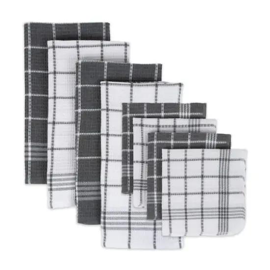 DII&reg; J&M Gray Waffle Weave Dishtowel & Dishcloth Set {5}