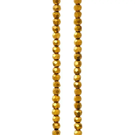 Gold Iris Glass Faceted Round Beads, 3mm by Bead Landing&trade; {1}