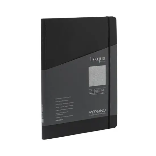 Fabriano® Ecoqua Plus Dotted A4 Hidden Spiral-Bound Notebook Black {1}