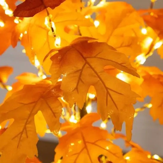 4ft. Pre-Lit Autumn Maple Artificial Fall Tree with 180 Warm White LED Lights {6}