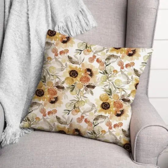 Fall Sunflowers Throw Pillow {3}