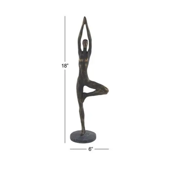 Brass Polystone Modern Sculpture, Yoga 18" x 6" x 4" {8}