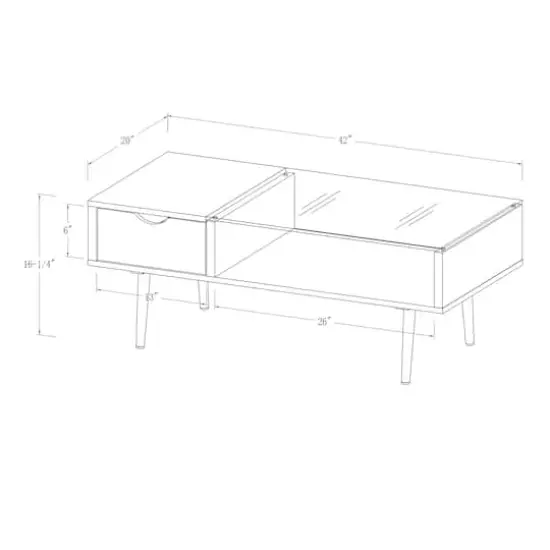 Dark Walnut Mid Century Modern Wood & Glass Coffee Table {8}