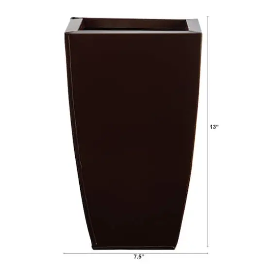 13" Bronze Tapered Square Metal Planter {3}