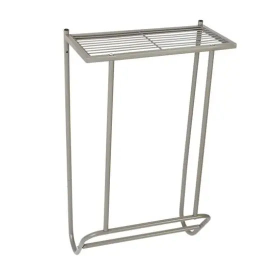 Honey Can Do 25" Steel Wall-Mounted Bathroom Towel Holder with Shelf {1}