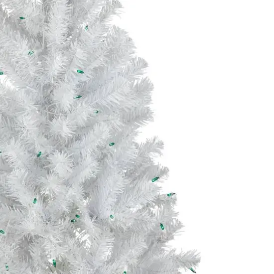 4ft. Pre-Lit White Artificial Christmas Tree, Green Lights {4}