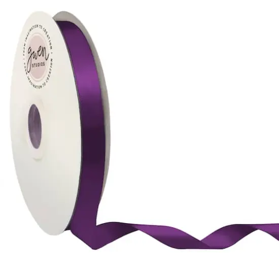 Gwen Studios Single Faced Satin Ribbon Purple {1}