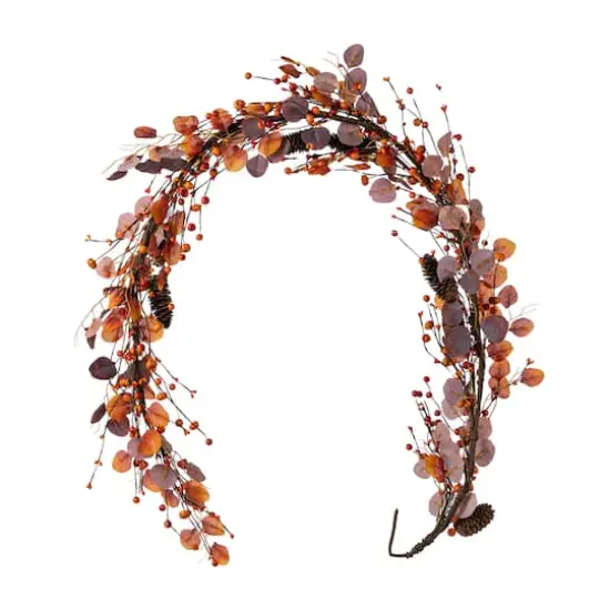 Glitzhome&reg; 6ft Fall Eucalyptus Berry Garland {8}