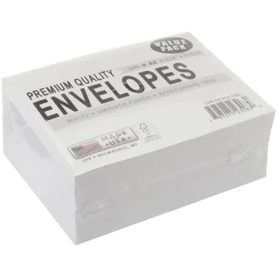 Leader Paper Products White A2 Envelopes, 100ct. {3}