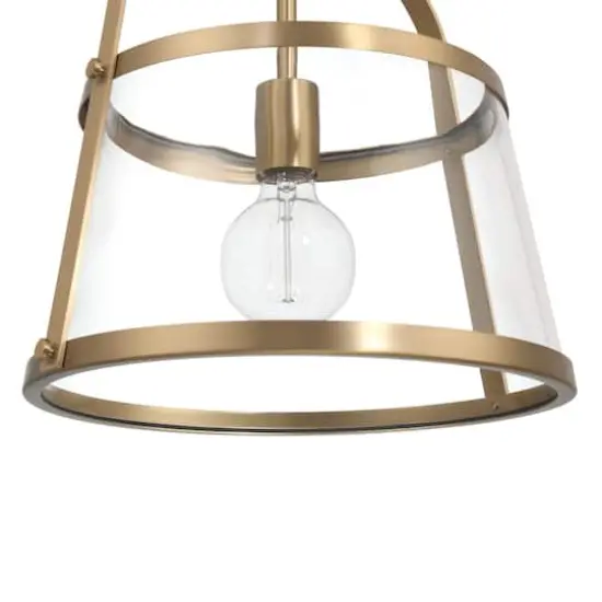 Hello Honey&reg; Fallon Gold Vintage Metal & Clear Glass Ceiling Light {7}
