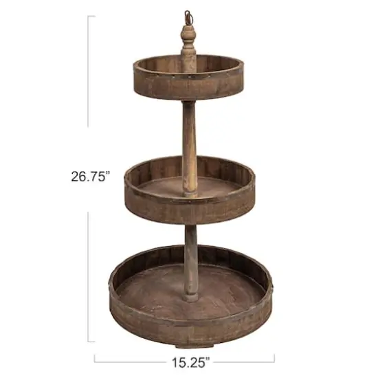 Hello Honey&reg; 27.5" Decorative Wood & Tin 3 Tier Tray {5}