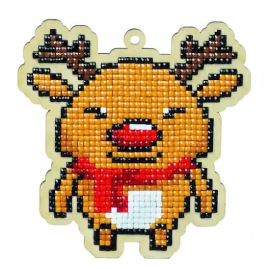 Wizardi Diamond Painting Ornament Kit Winter Deer {1}