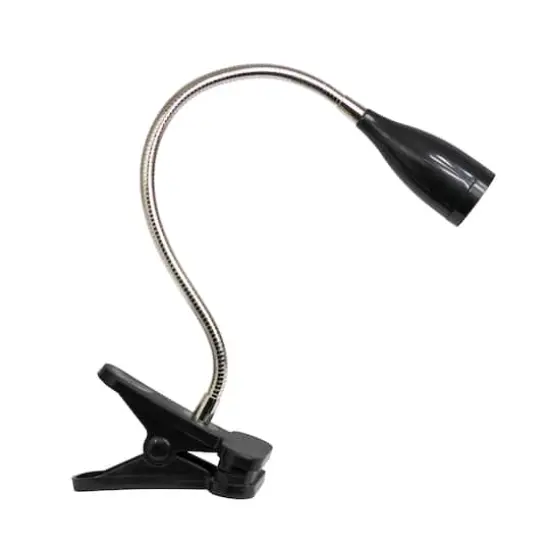 Simple Designs Flexible Gooseneck LED Clip Light Desk Lamp Black {1}