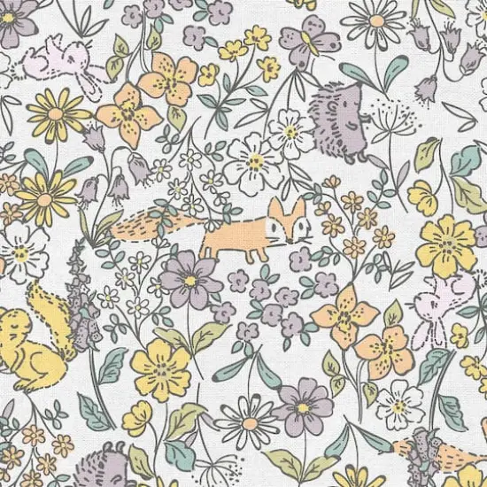 Fabric Editions White Peekaboo Cuties Cotton Fabric {4}