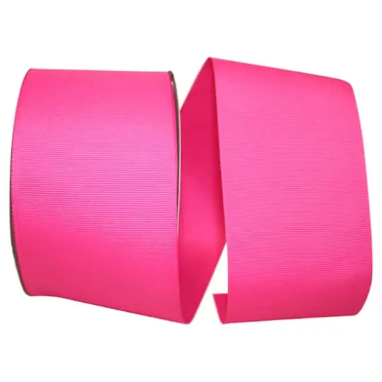 JAM Paper 3" Grosgrain Texture Wired Ribbon Shocking Pink {1}