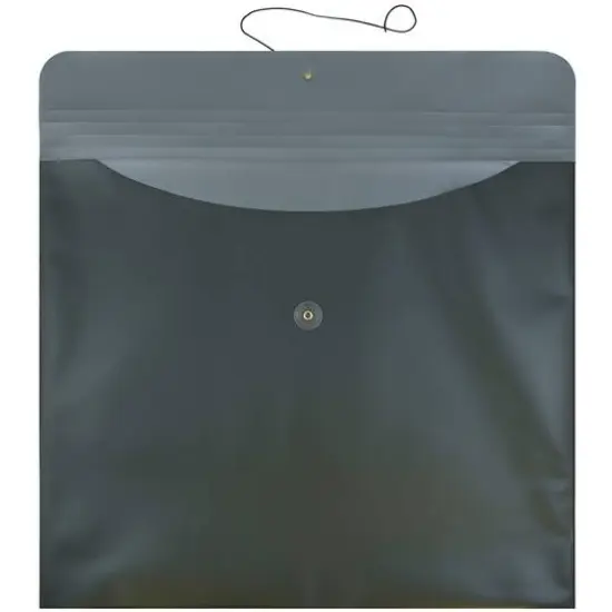JAM Paper Metallic Dark Green Plastic Button & String Closure 15" x 18" Envelopes, 12ct. {3}