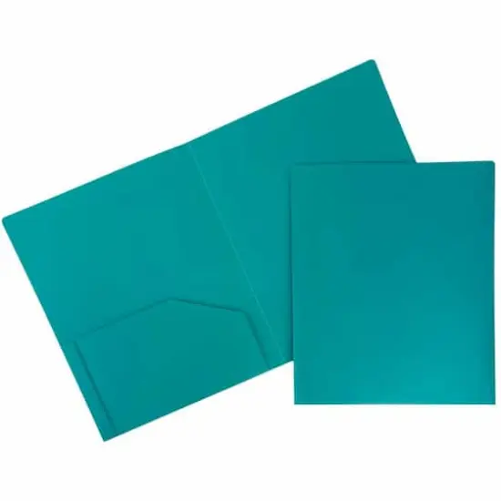 JAM Paper Fashion Color Heavy Duty Plastic 2-Pocket School Folders, 6ct. {3}