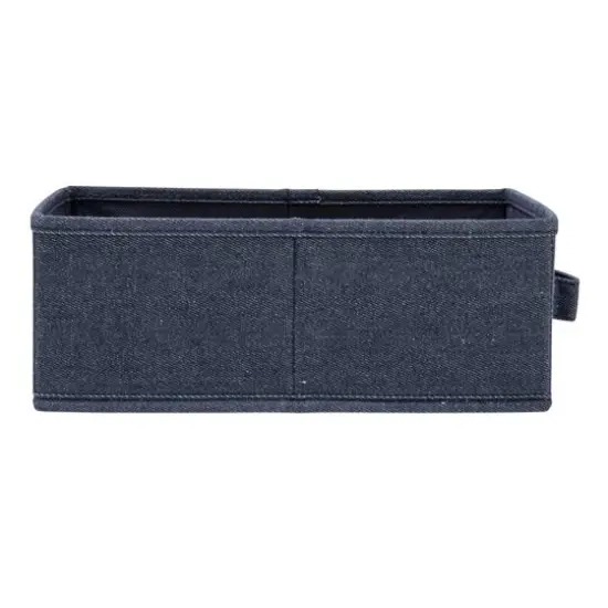 Household Essentials 11.5" Denim Blue Collapsible Cotton Blend Rectangular Storage Drawer, 2ct. {6}