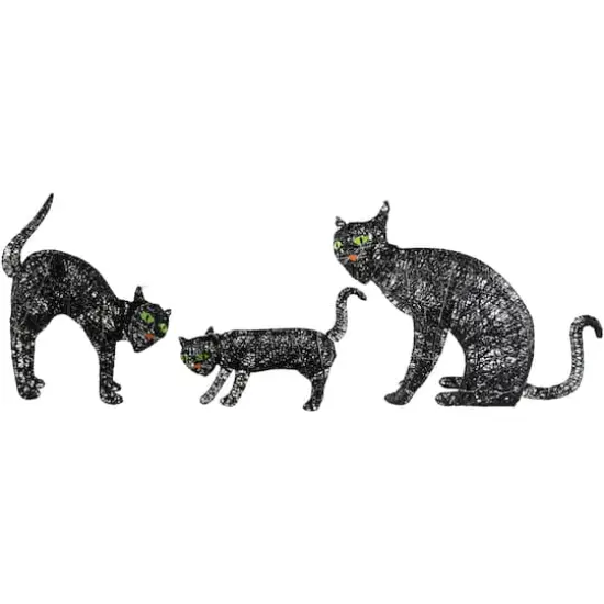 28" LED Lighted Black Cat Family Outdoor Halloween Decoration {5}