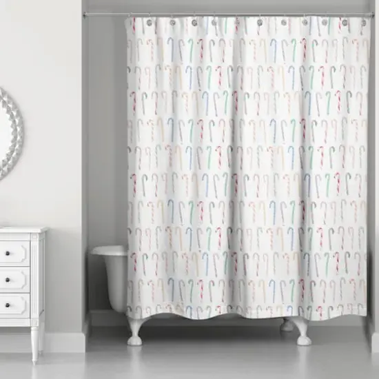 Candy Cane Pattern Shower Curtain {1}