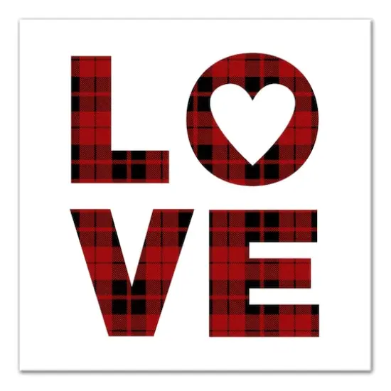 Plaid Love Canvas Wall Art {1}