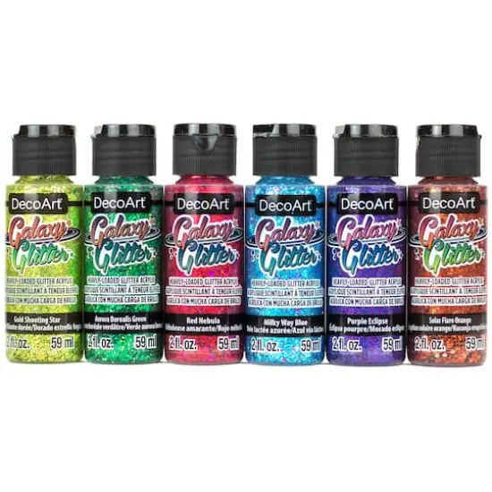 DecoArt&reg; Galaxy Glitter&trade; 6 Color Rainbow Paint Set {3}