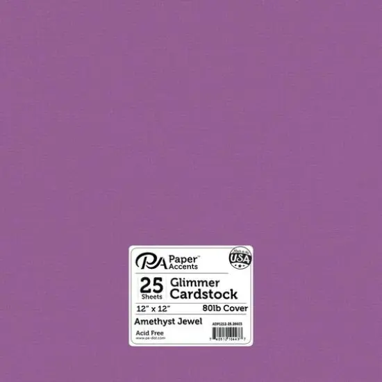 PA Paper&trade; Accents 12" x 12" 80lb. Glimmer Cardstock, 25 Sheets Sparkling Apple {2}