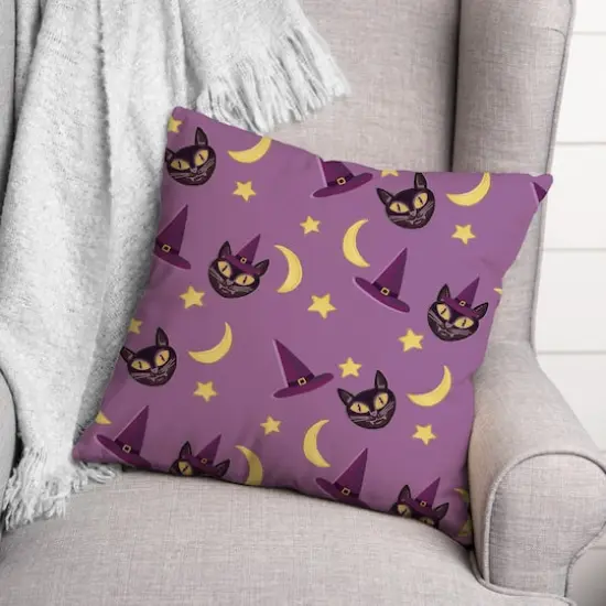Cat & Witch Hat Throw Pillow {3}