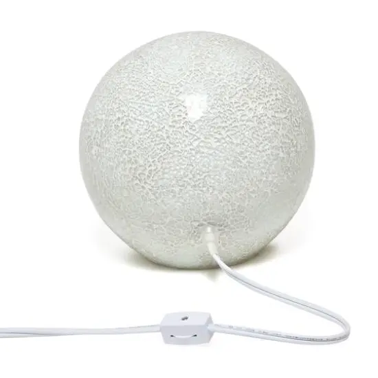 Simple Designs 7.7" Mosaic Stone Ball Table Lamp White {8}