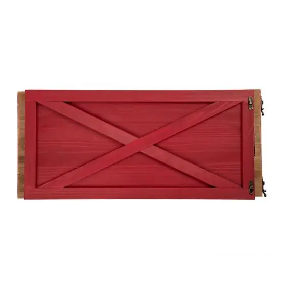 Glitzhome&reg; 26" Red Wooden Tree Collar {8}