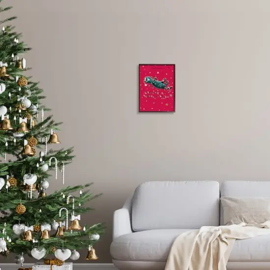 Stupell Industries Feline Festive Christmas Cat Black Framed Giclee Art {3}