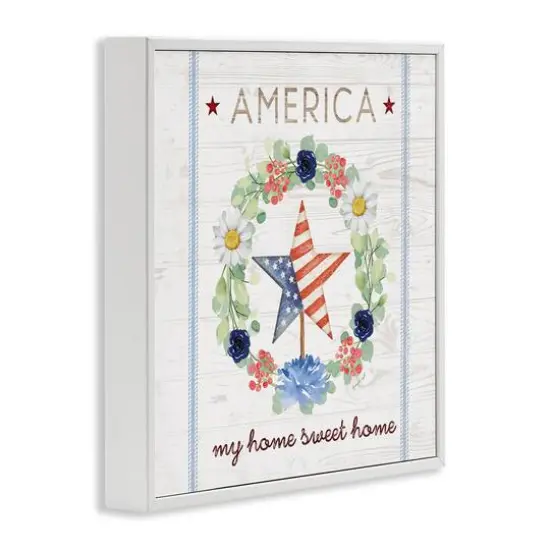 Stupell Industries America My Sweet Home Daisy Wreath Framed Giclee Art White {4}