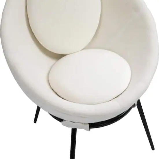 Hello Honey&reg; Vintage Upholstered Cup Accent Chair White {11}
