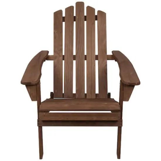 36" Classic Folding Wooden Adirondack Chair Brown {3}