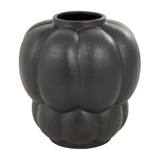 11" Black Ceramic Wide Bubble Inspired Vase {1}