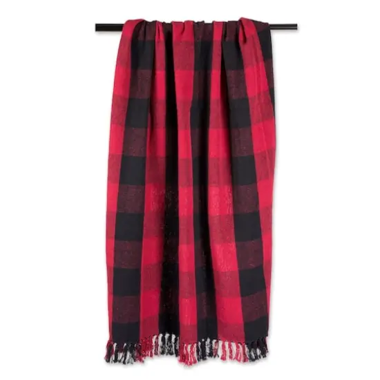 DII&reg; Tango Red & Black Buffalo Check Throw {5}