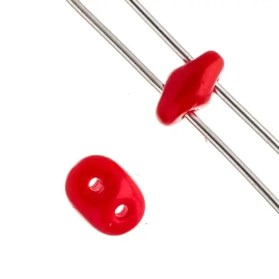 Superduo Two-Hole Czech Glass Beads Opaque Red {4}