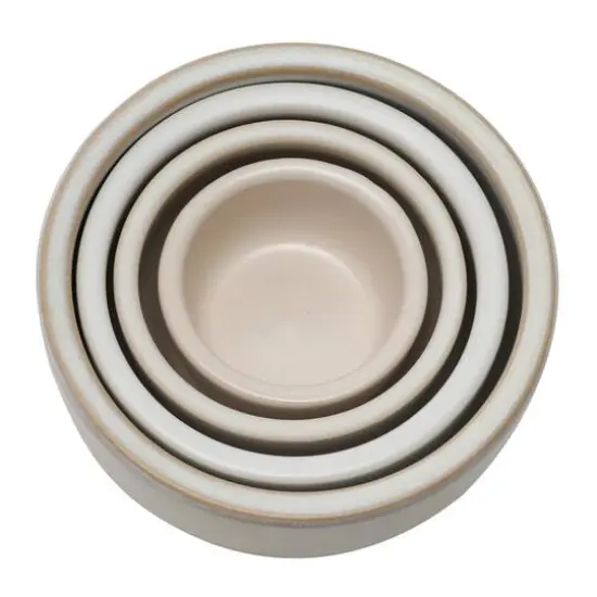 Hello Honey&reg; White Stoneware Nesting Bowls Set {3}