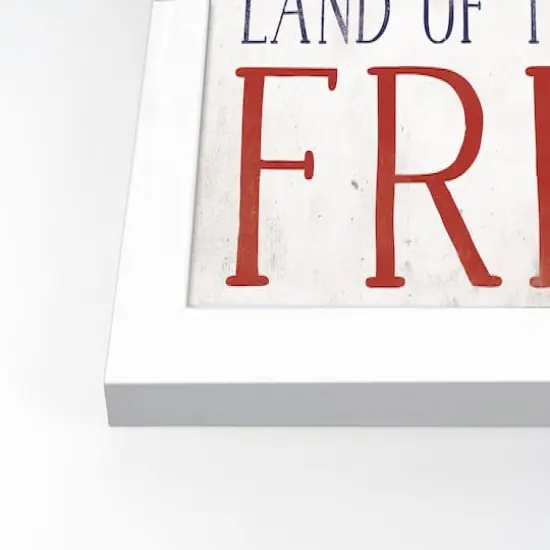 Land of the Free White Framed Print Under Plexiglass {3}