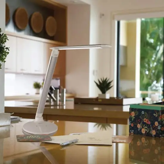OttLite Wellness Series 29" White Command LED Desk Lamp with Voice Assistant {6}