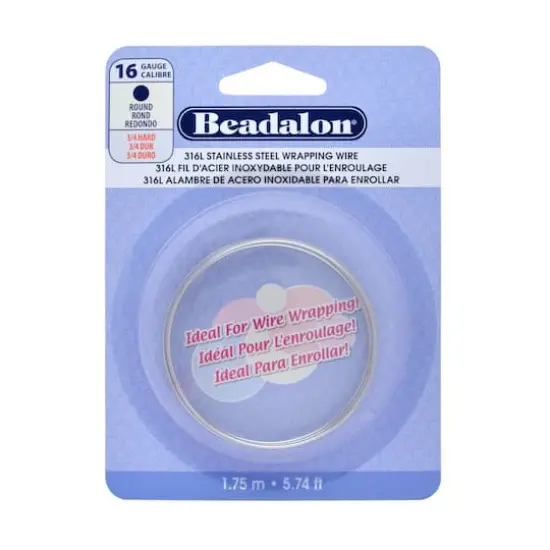 Beadalon&reg; 16 Gauge Round 316L Stainless Steel Wrapping Wire {1}