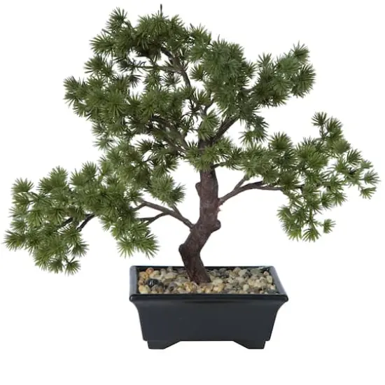 12" Potted Artificial Pine Bonsai Tree {1}