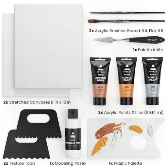Arteza 12 Piece Texture Paint Kit {4}