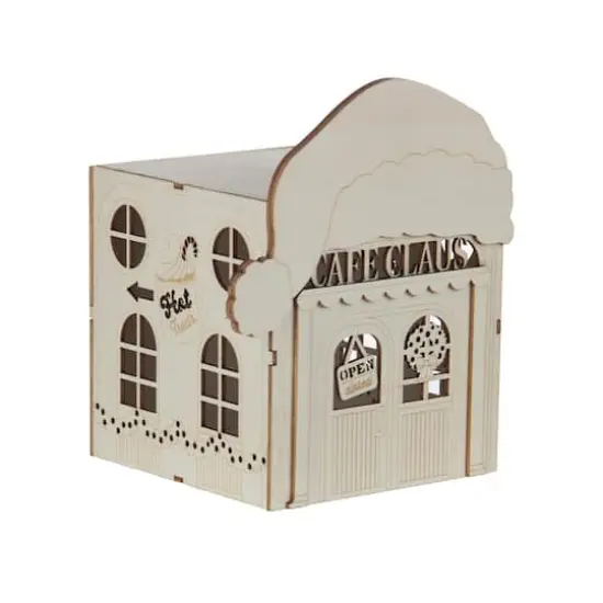 7" Unfinished Caf&eacute; Claus DIY LED Wood D&eacute;cor by Make Market&reg; {5}